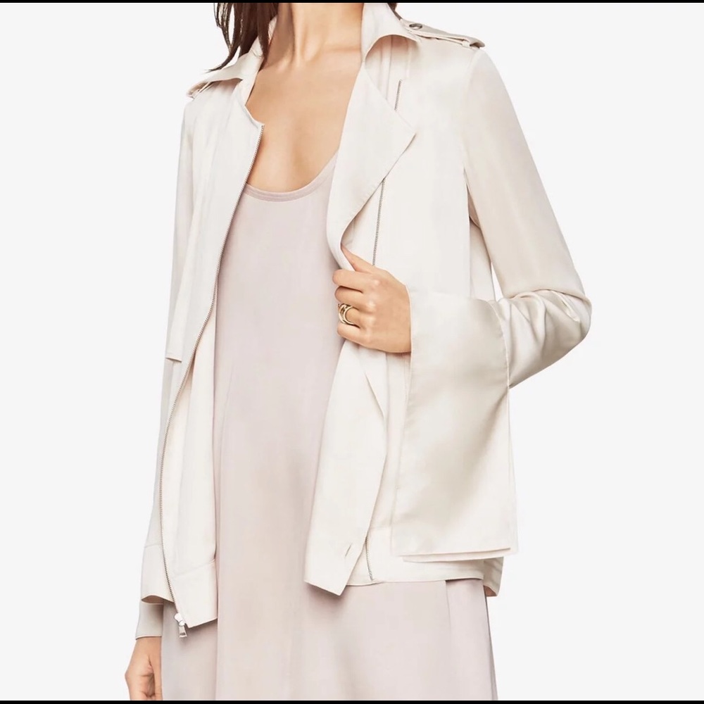 New BCBG Sateen Moto Jacket
